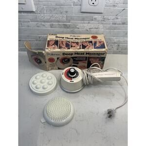 VINTAGE Pollenex Deep Heat Massager Model HM-10A4 In Original Box 2 Attachments